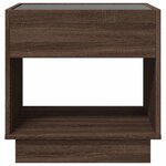 vidaXL Table de chevet avec LED infini chêne marron 50x50x50 cm