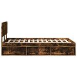 vidaXL Cadre de lit Chêne fumé 120 x 200 cm Pin massif