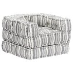 vidaXL Pouf modulaire Gris rayé Tissu