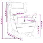 vidaXL Fauteuil à bascule pieds en bois massif d'hévéa Marron Velours