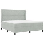 vidaXL Lit à ressorts avec matelas - Gris clair  180x200 cm  Velours