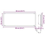 vidaXL Miroir Sonoma gris 90 x 8.5 x 37 cm Bois d'ingénierie