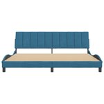 vidaXL Cadre de lit avec tête de lit bleu 200x200 cm velours