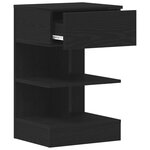 vidaXL Table de chevet 2 Pièces Noir Chêne 40x35x65 cm Bois reconstitué