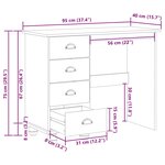 vidaXL Bureau ASKIM Marron 95 x 40 x 75 cm Bois massif en pin
