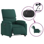 vidaXL Fauteuil inclinable électrique Vert foncé Tissu