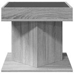 vidaXL Table basse avec LED sonoma gris 50x50x45 cm bois d'ingénierie