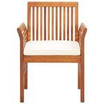 vidaXL Ensemble à manger d'extérieur 3 Pièces et coussins Acacia solide