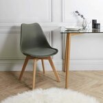 Chaise scandinave avec assise rembourrée (lot de 2)