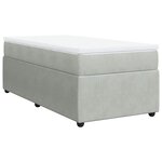 vidaXL Sommier à lattes de lit et matelas Gris clair 90x190 cm Velours