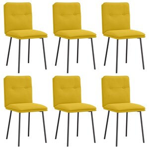 vidaXL Chaises à manger lot de 6 jaune velours