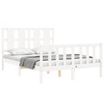 vidaXL Cadre de lit sans matelas blanc 140x190 cm bois de pin massif