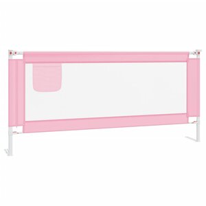 vidaXL Barrière de sécurité de lit d'enfant Rose 200x25 cm Tissu