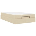vidaXL Cadre de lit avec matelas Crème 120 x 200 cm tissu