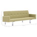 vidaXL Canapé-lit avec accoudoir Vert Polyester