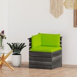vidaXL Canapé d'angle palette de jardin avec coussins Bois de pin