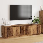 vidaXL Meuble TV avec LED Bois Vieilli 180x38x49 cm Bois d'ingénierie