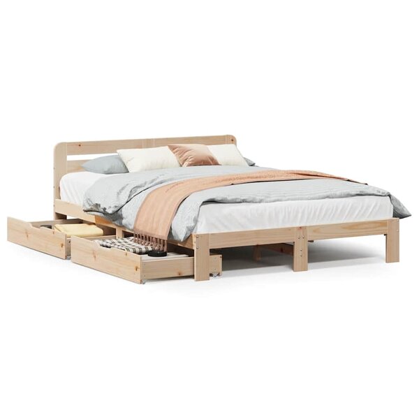 vidaXL Cadre de lit sans matelas 140x190 cm bois de pin massif