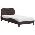 vidaXL Lit avec matelas marron foncé 80x200 cm tissu