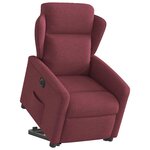 vidaXL Fauteuil inclinable électrique rouge bordeaux tissu