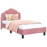 vidaXL Cadre de lit pour enfants avec tête de lit Rose 80 x 160 cm
