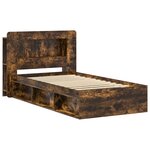 vidaXL Cadre de lit avec rangement Chêne fumé 80 x 200 cm