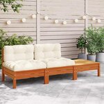 vidaXL Canapé de jardin avec coussins et repose-pied 2 places