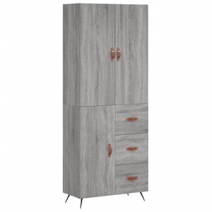 vidaXL Buffet haut Sonoma gris 69 5x34x180 cm Bois d'ingénierie