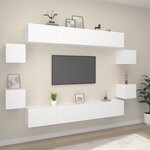 vidaXL Ensemble de meubles TV 8 Pièces Blanc Bois d'ingénierie