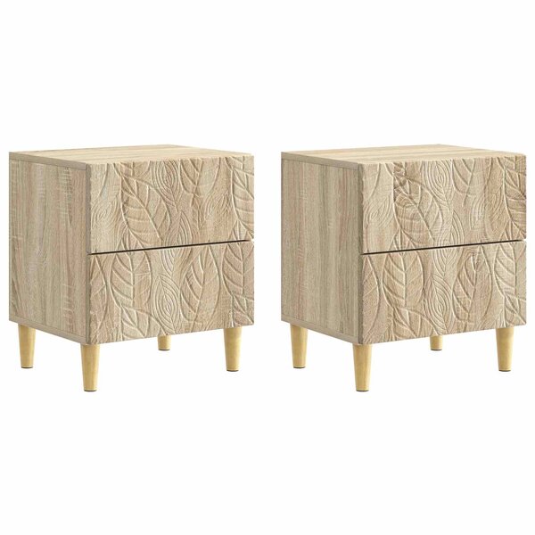 vidaXL Table de chevet 2 Pièces Chêne Sonoma 43 x 34 5 x 48 cm