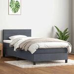 vidaXL Sommier à lattes de lit et matelas gris foncé 90x220 cm velours
