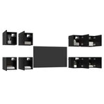 vidaXL Meuble TV mural 8 Pièces Chêne noir 30 5 x 30 x 30 cm