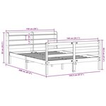 vidaXL Cadre de lit sans matelas cire marron 140x190cm bois pin massif