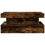 vidaXL Table basse avec lumières LED chêne fumé 90x50x40 cm