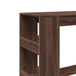 vidaXL Table de bar avec étagères chêne marron bois d'ingénierie