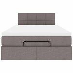 VidaXL Cadre de lit ottoman avec matelas taupe 120x190 cm tissu