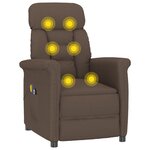 vidaXL Fauteuil de massage électrique Marron Similicuir daim