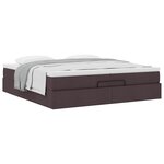 VidaXL Cadre de lit ottoman avec matelas marron foncé 200x200 cm tissu