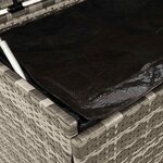 vidaXL Boîte de rangement de jardin et roues gris résine tressée