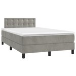 vidaXL Sommier à lattes de lit avec matelas LED Gris clair 120x200 cm