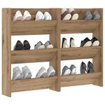 vidaXL Cabinet à chaussures 2 Pièces Chêne artisanal 60 x 18 x 90 cm