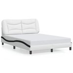 vidaXL Cadre de lit sans matelas Hvar blanc et noir 140x200 cm similicuir