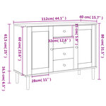 vidaXL Buffet SENJA aspect rotin noir 112x40x80cm bois massif de pin