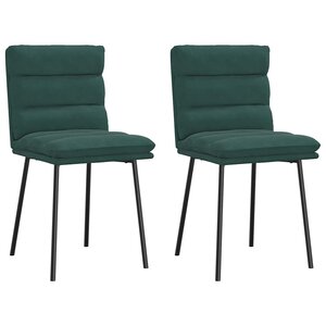 vidaXL Chaises à manger lot de 2 Vert foncé Velours