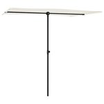 vidaXL Parasol de jardin avec mât en aluminium 2x1 5 m Blanc sable
