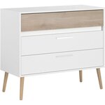 Commode Aalborg 3 tiroirs - Blanc - Style scandinave 90 8 x 40 x 77 5