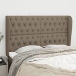 vidaXL Tête de lit avec oreilles Taupe 163x23x118/128 cm Tissu