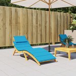 vidaXL Coussin de chaise longue bleu 186x58x4 cm tissu oxford