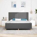 vidaXL Cadre de lit avec tête de lit Gris foncé 180 x 200 cm tissu