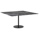 vidaXL Dessus de table noir 80x80 cm 6 mm verre trempé design marbre